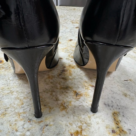 Zara Collection 3D Floral Ankle Boots Black Leather High Heel Stiletto Glam Sz 5 - Picture 4 of 13